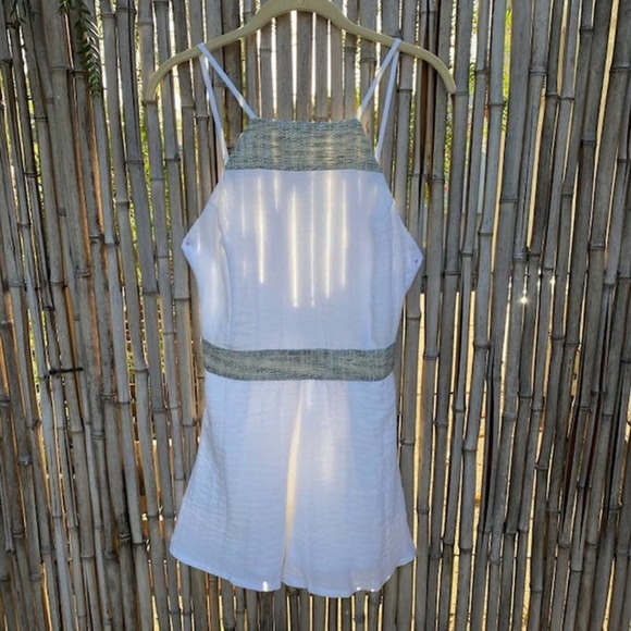 Line & Dot Revolve White Square Neck Romper XS - Picture 2 of 10